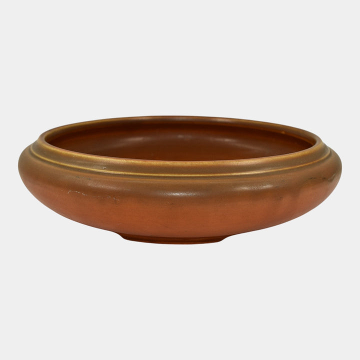 Roseville Rosecraft Burnt Orange 1920 Vintage Pottery Large Ceramic Bowl 124-8