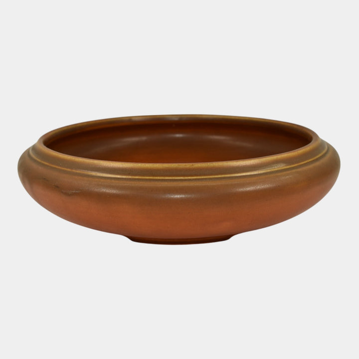 Roseville Rosecraft Burnt Orange 1920 Vintage Pottery Large Ceramic Bowl 124-8