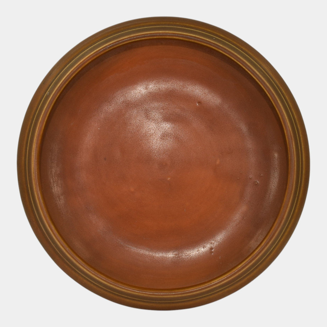 Roseville Rosecraft Burnt Orange 1920 Vintage Pottery Large Ceramic Bowl 124-8