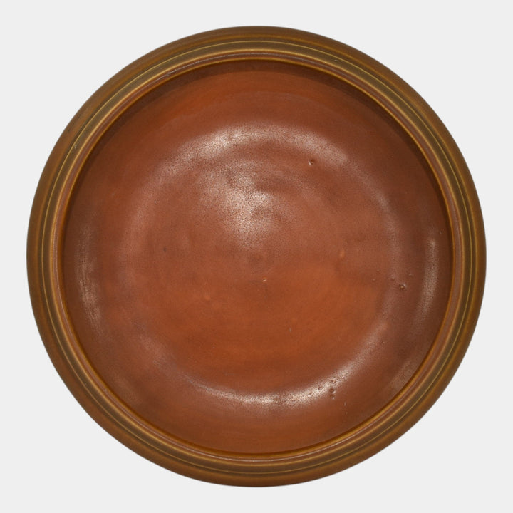Roseville Rosecraft Burnt Orange 1920 Vintage Pottery Large Ceramic Bowl 124-8