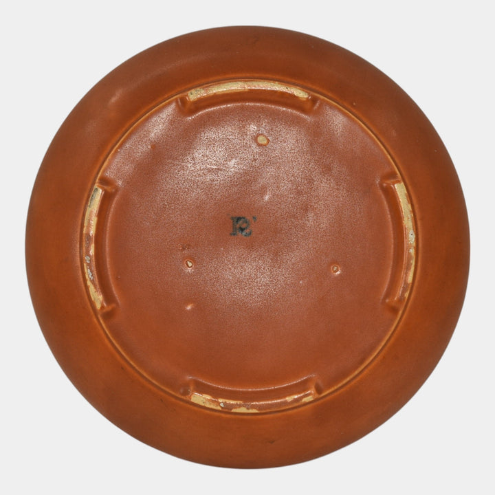 Roseville Rosecraft Burnt Orange 1920 Vintage Pottery Large Ceramic Bowl 124-8