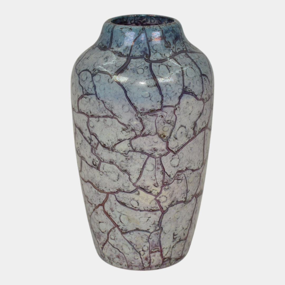 Weller Cloudburst Lustre Vintage Art Deco Pottery Mottled Blue Ceramic Vase - Just Art Pottery