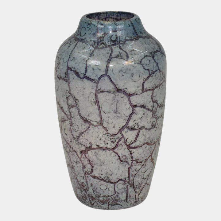 Weller Cloudburst Lustre Vintage Art Deco Pottery Mottled Blue Ceramic Vase - Just Art Pottery