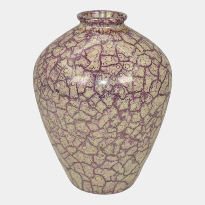 Weller Cloudburst Lustre Art Deco Pottery Mottled Purple Ceramic Vase