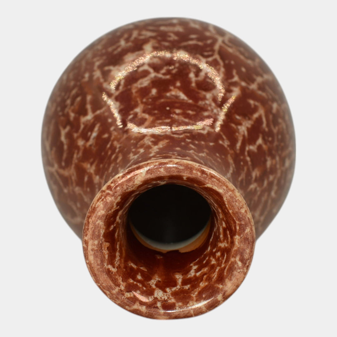 Weller Cloudburst Lustre Vintage Art Deco Pottery Mottled Red Ceramic Vase - Just Art Pottery