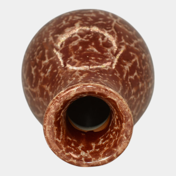 Weller Cloudburst Lustre Vintage Art Deco Pottery Mottled Red Ceramic Vase - Just Art Pottery