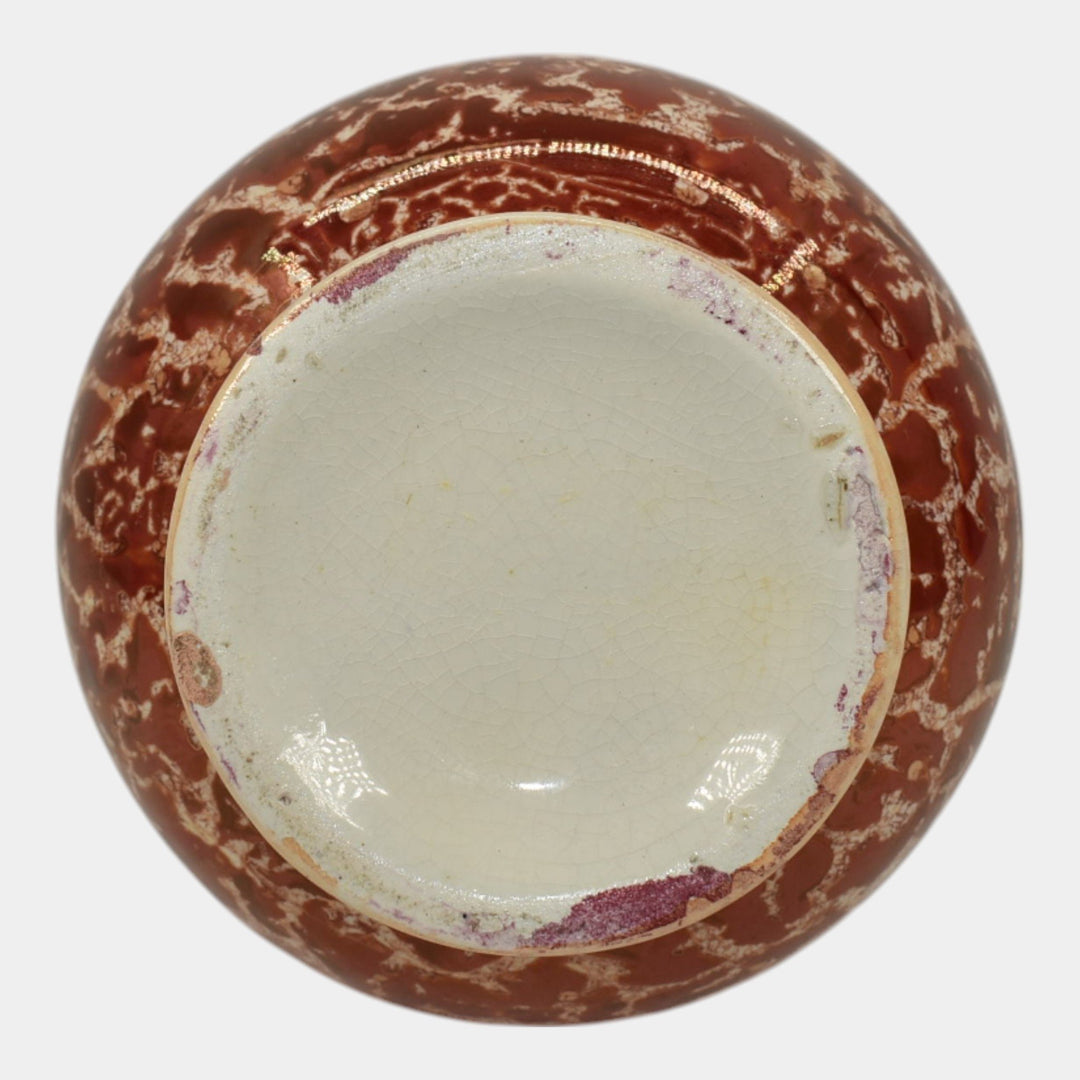 Weller Cloudburst Lustre Vintage Art Deco Pottery Mottled Red Ceramic Vase - Just Art Pottery