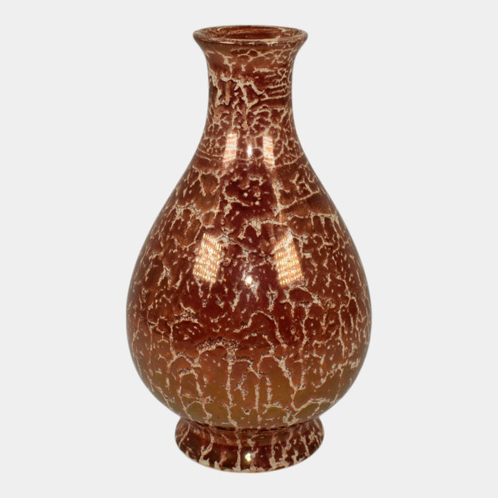 Weller Cloudburst Lustre Vintage Art Deco Pottery Red Ceramic Vase - Just Art Pottery