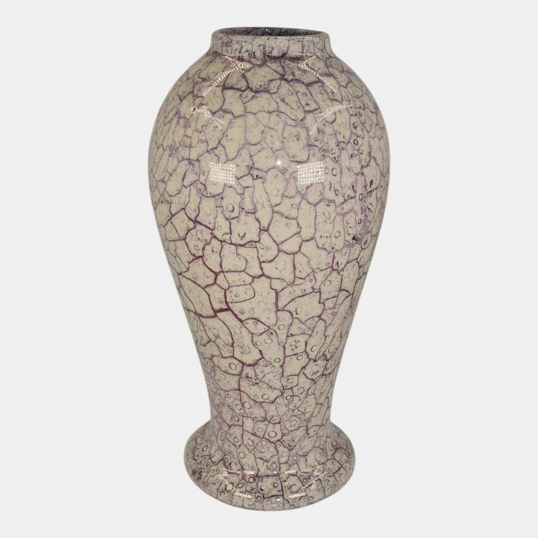 Weller Cloudburst Art Deco Pottery Mottled Purple Ceramic Lamp Vase