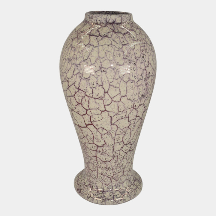 Weller Cloudburst Art Deco Pottery Mottled Purple Ceramic Lamp Vase