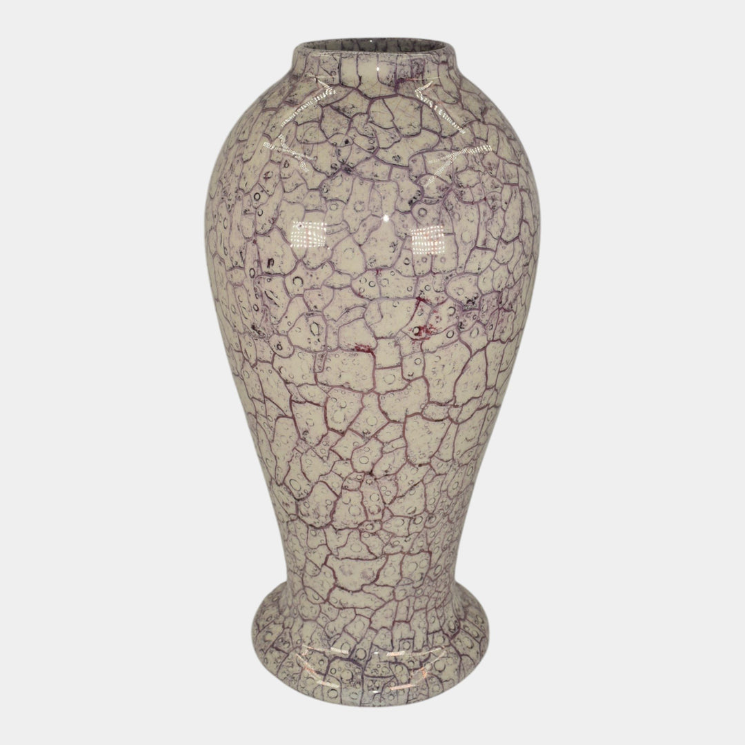 Weller Cloudburst Art Deco Pottery Mottled Purple Ceramic Lamp Vase