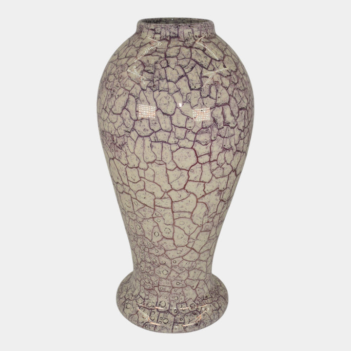 Weller Cloudburst Art Deco Pottery Mottled Purple Ceramic Lamp Vase
