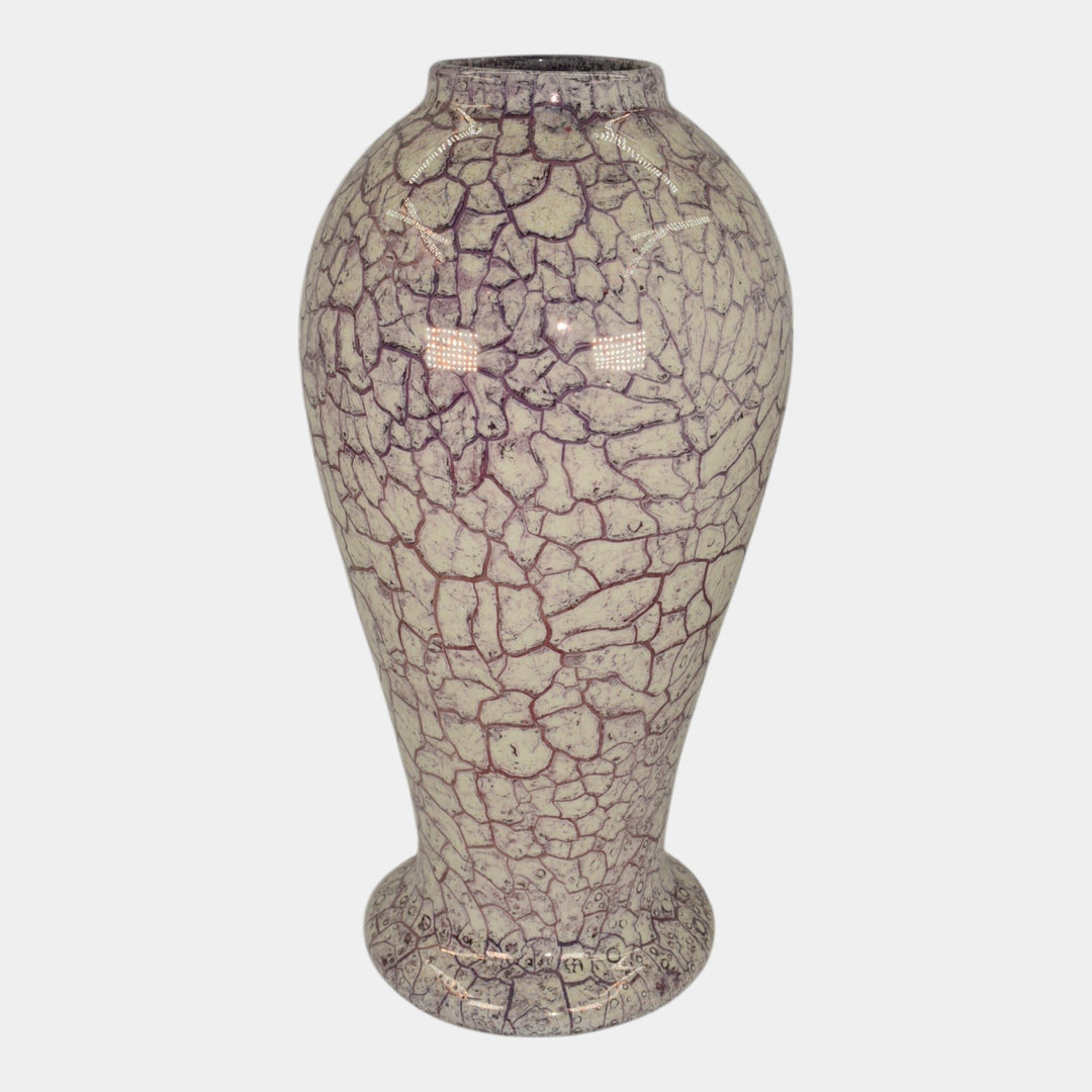 Weller Cloudburst Art Deco Pottery Mottled Purple Ceramic Lamp Vase
