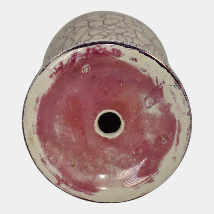 Weller Cloudburst Art Deco Pottery Mottled Purple Ceramic Lamp Vase