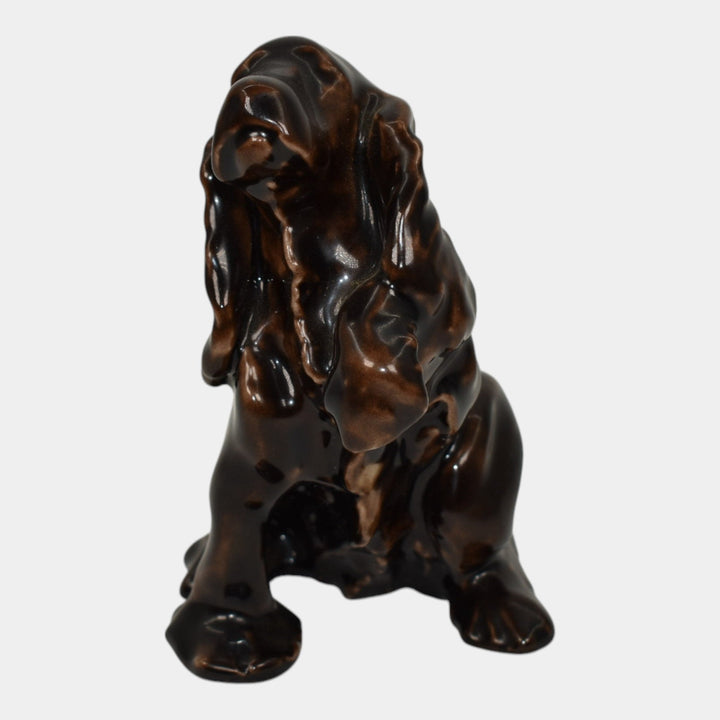 Rookwood 1986 Pottery Nubian Black Cocker Spaniel Dog Paperweight Figurine 7024