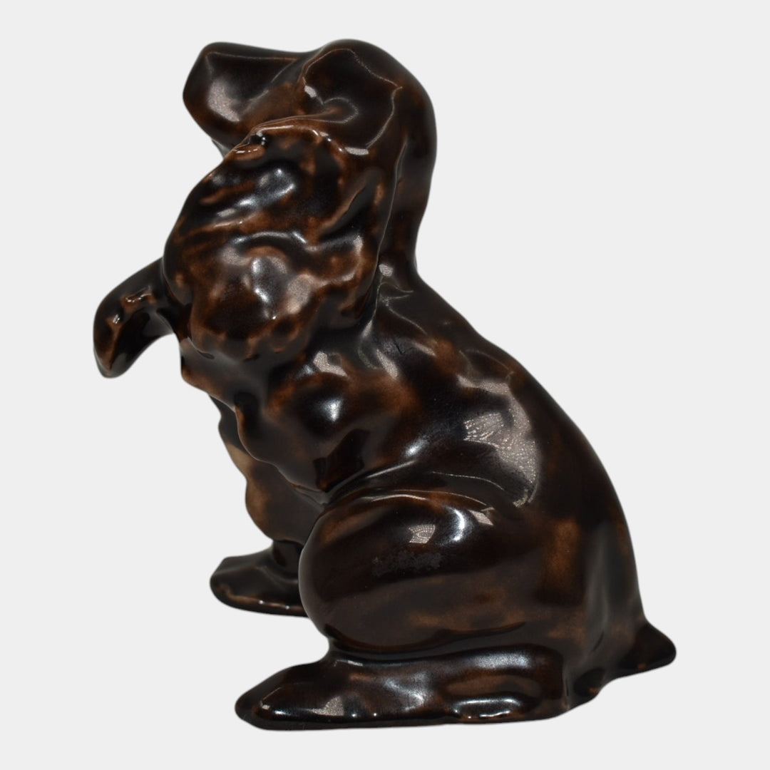 Rookwood 1986 Pottery Nubian Black Cocker Spaniel Dog Paperweight Figurine 7024 - Just Art Pottery
