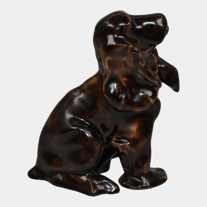 Rookwood 1986 Pottery Nubian Black Cocker Spaniel Dog Paperweight Figurine 7024
