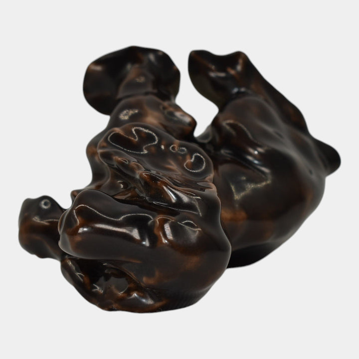 Rookwood 1986 Pottery Nubian Black Cocker Spaniel Dog Paperweight Figurine 7024 - Just Art Pottery