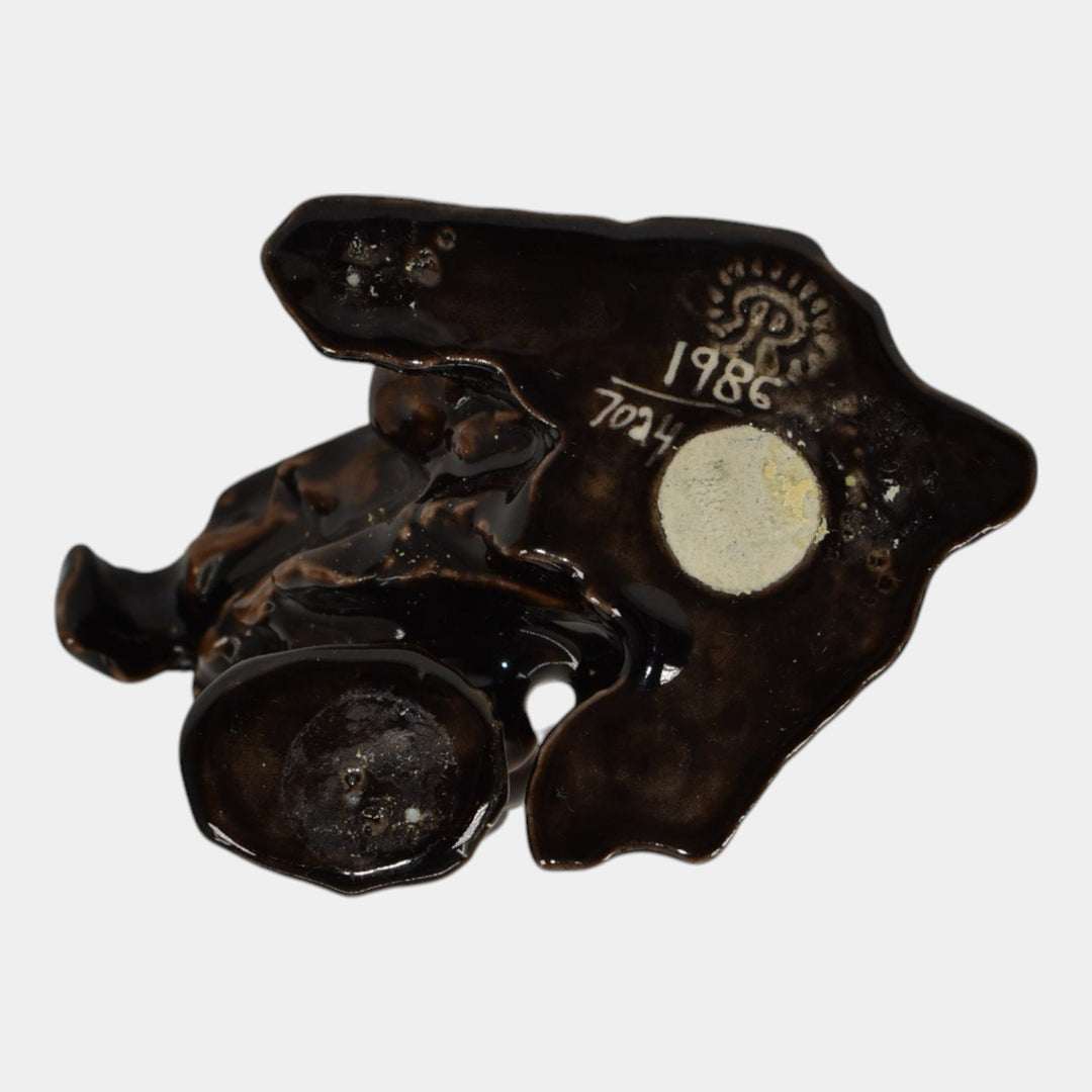 Rookwood 1986 Pottery Nubian Black Cocker Spaniel Dog Paperweight Figurine 7024 - Just Art Pottery