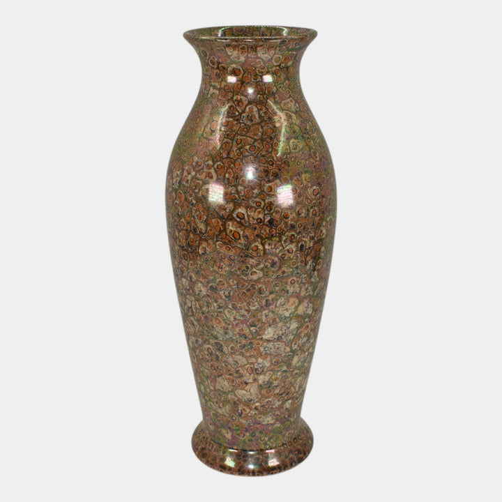 Weller Cloudburst Art Deco Pottery Mottled Orange Large Ceramic Vase - Just Art Pottery