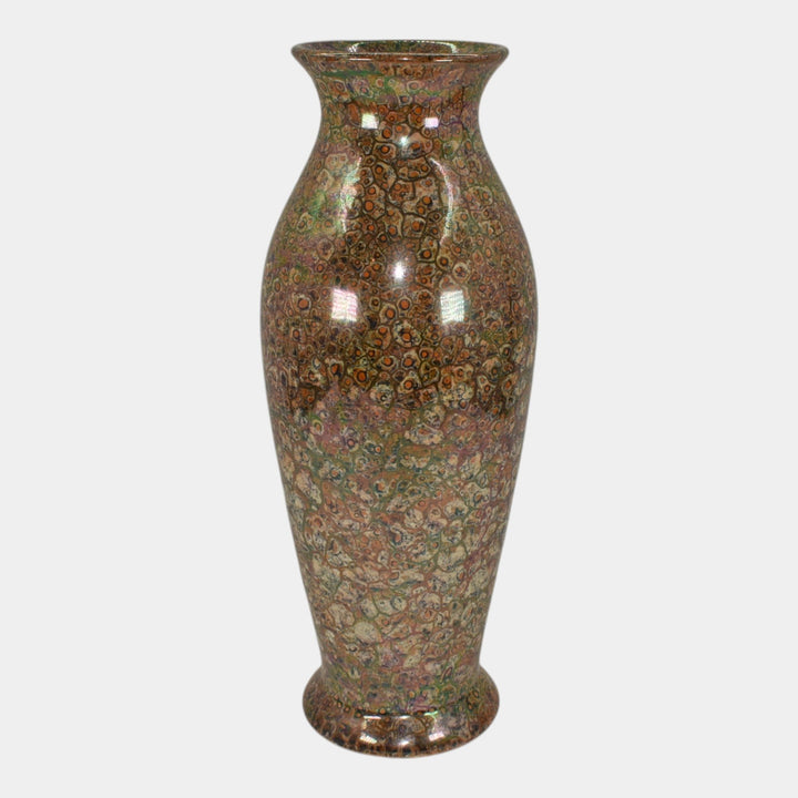Weller Cloudburst Art Deco Pottery Mottled Orange Large Ceramic Vase - Just Art Pottery