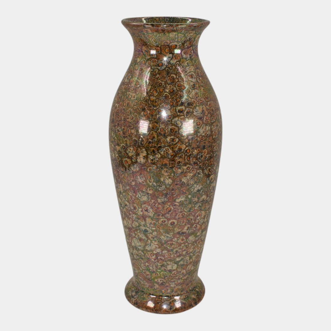 Weller Cloudburst Art Deco Pottery Mottled Orange Large Ceramic Vase - Just Art Pottery