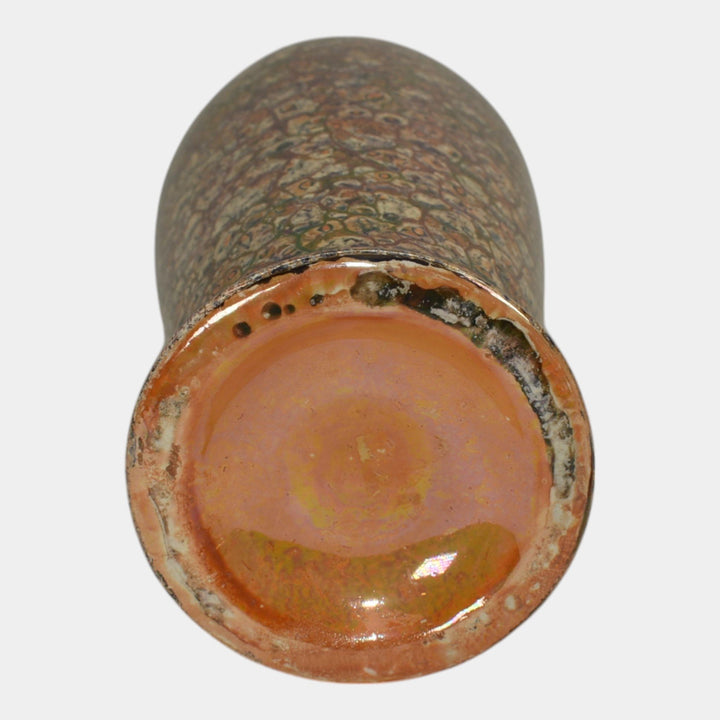 Weller Cloudburst Art Deco Pottery Mottled Orange Large Ceramic Vase - Just Art Pottery