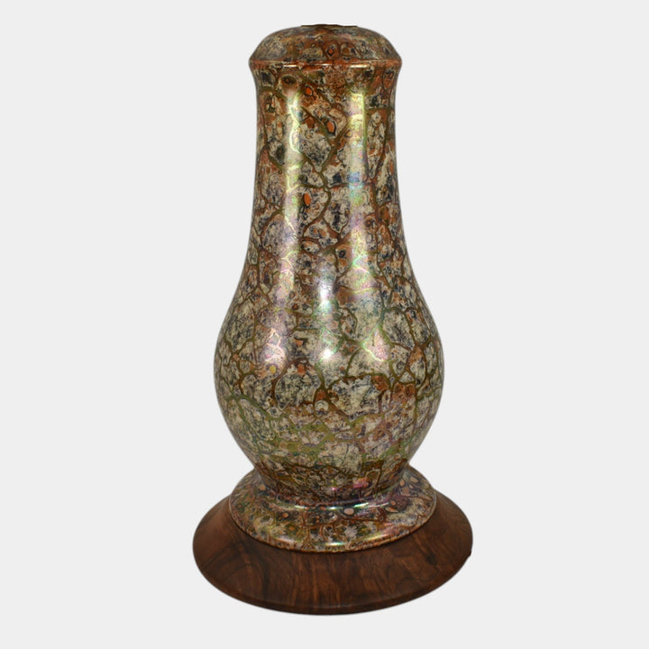 Weller Cloudburst Lustre Vintage Art Deco Pottery Orange Ceramic Lamp Vase - Just Art Pottery