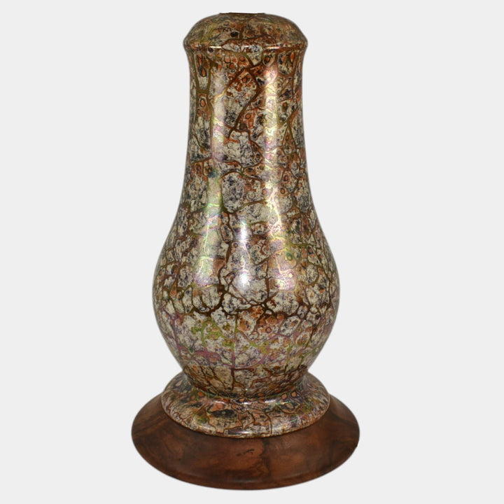 Weller Cloudburst Lustre Vintage Art Deco Pottery Orange Ceramic Lamp Vase - Just Art Pottery