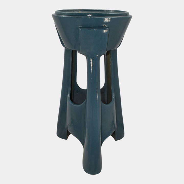Roseville Vintage Arts And Crafts Pottery Blue Pedestal