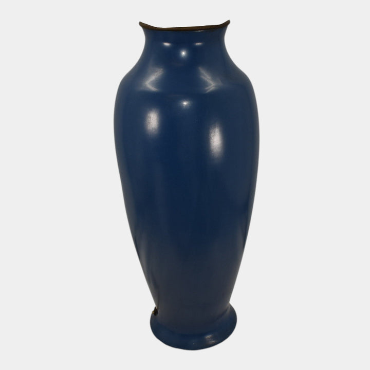 Roseville Pauleo 1914 Vintage Art Pottery Blue Lamp 10-20