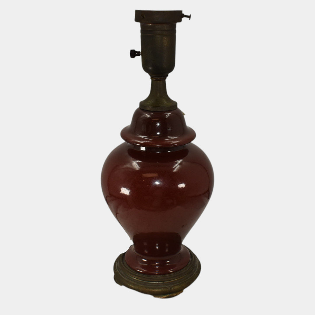 Roseville Vintage Art Deco Pottery Red Ceramic Factory Lamp - Just Art Pottery