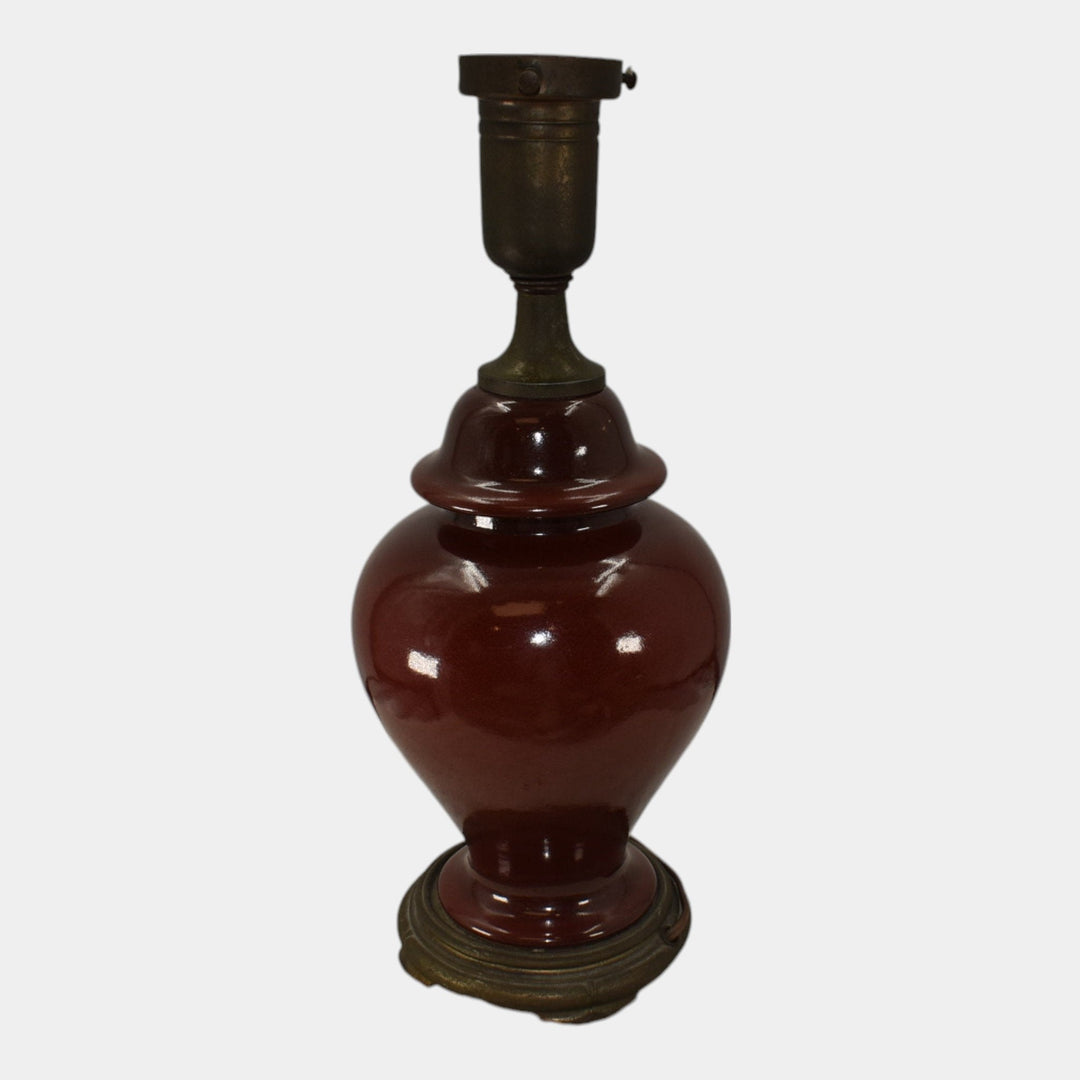 Roseville Vintage Art Deco Pottery Red Ceramic Factory Lamp - Just Art Pottery