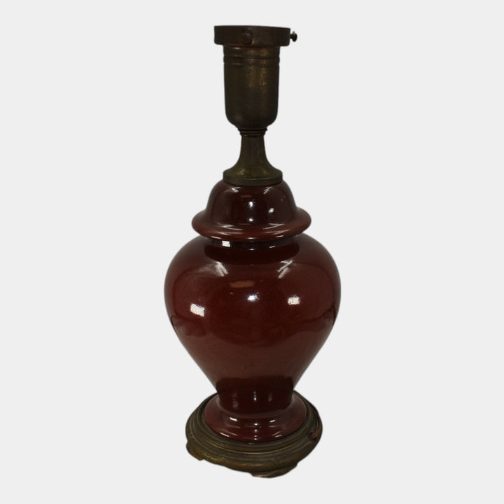 Roseville Vintage Art Deco Pottery Red Ceramic Factory Lamp - Just Art Pottery