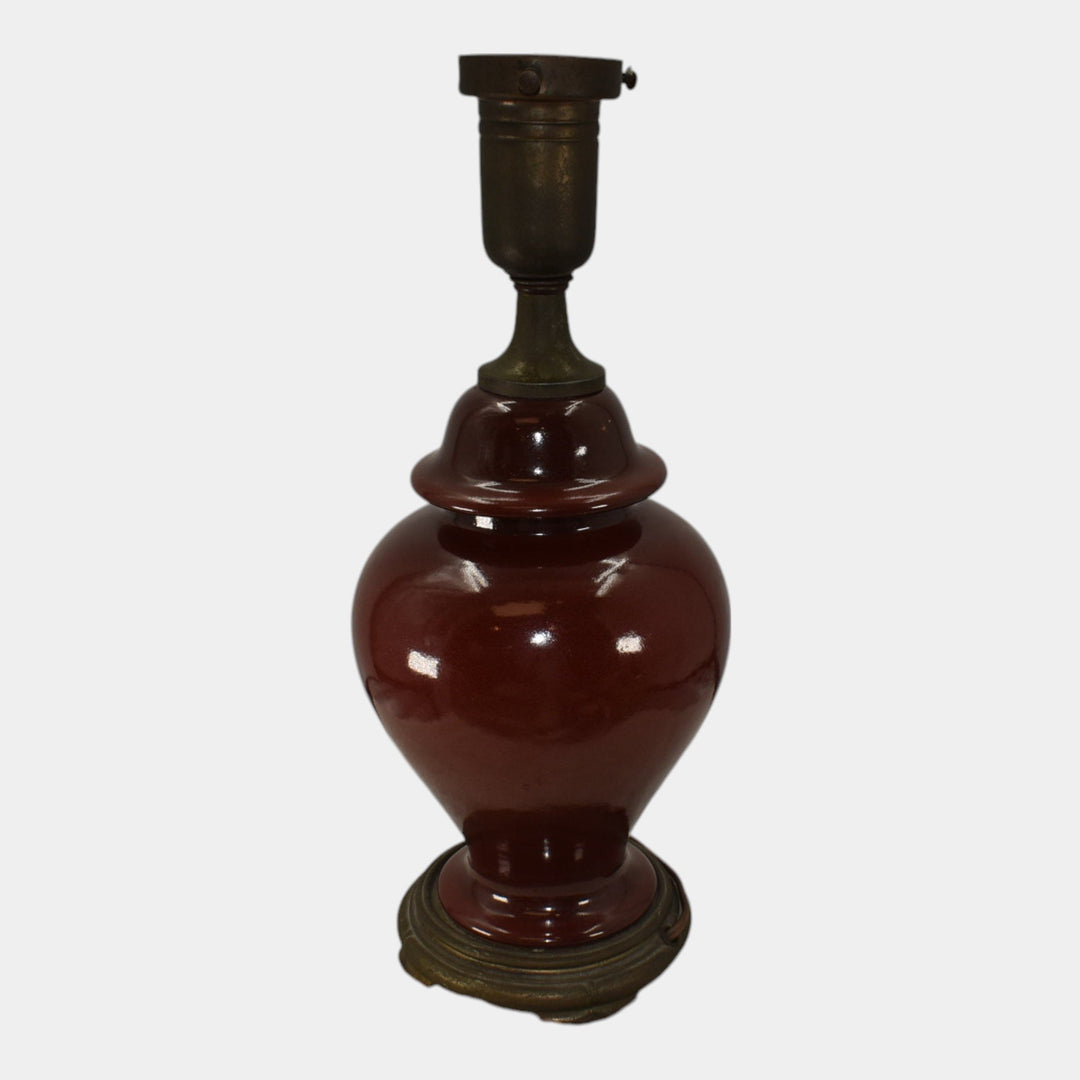 Roseville Vintage Art Deco Pottery Red Ceramic Factory Lamp - Just Art Pottery