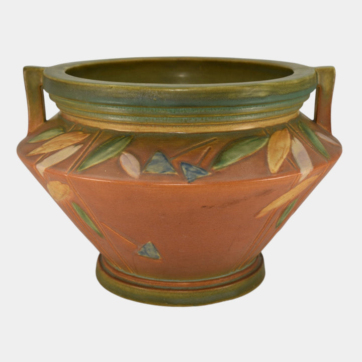 Roseville Futura Tan 1928 Vintage Art Pottery Ceramic Jardiniere Planter 616-8 - Just Art Pottery