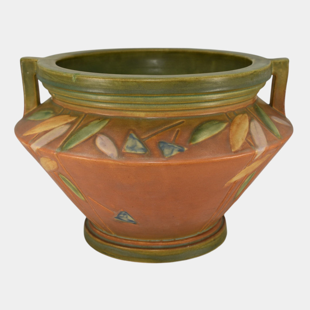 Roseville Futura Tan 1928 Vintage Art Pottery Ceramic Jardiniere Planter 616-8 - Just Art Pottery