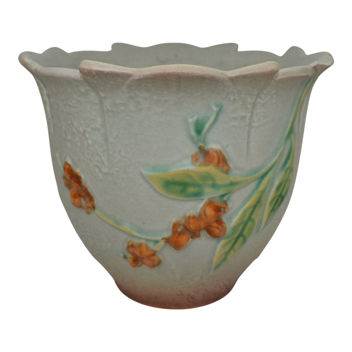 Roseville Bittersweet Gray 1951 Vintage Art Pottery Flower Pot 856-5