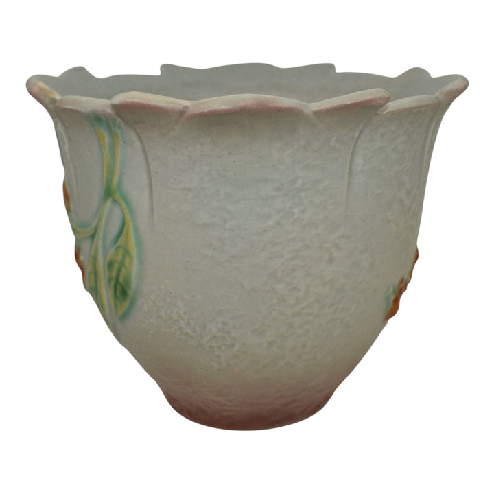 Roseville Bittersweet Gray 1951 Vintage Art Pottery Flower Pot 856-5