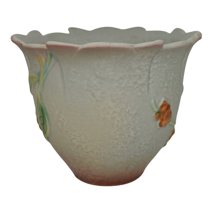 Roseville Bittersweet Gray 1951 Vintage Art Pottery Flower Pot 856-5