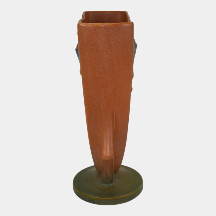 Roseville Columbine Brown 1941 Vintage Art Pottery Ceramic Vase 19-8