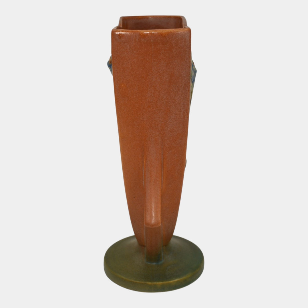 Roseville Columbine Brown 1941 Vintage Art Pottery Ceramic Vase 19-8