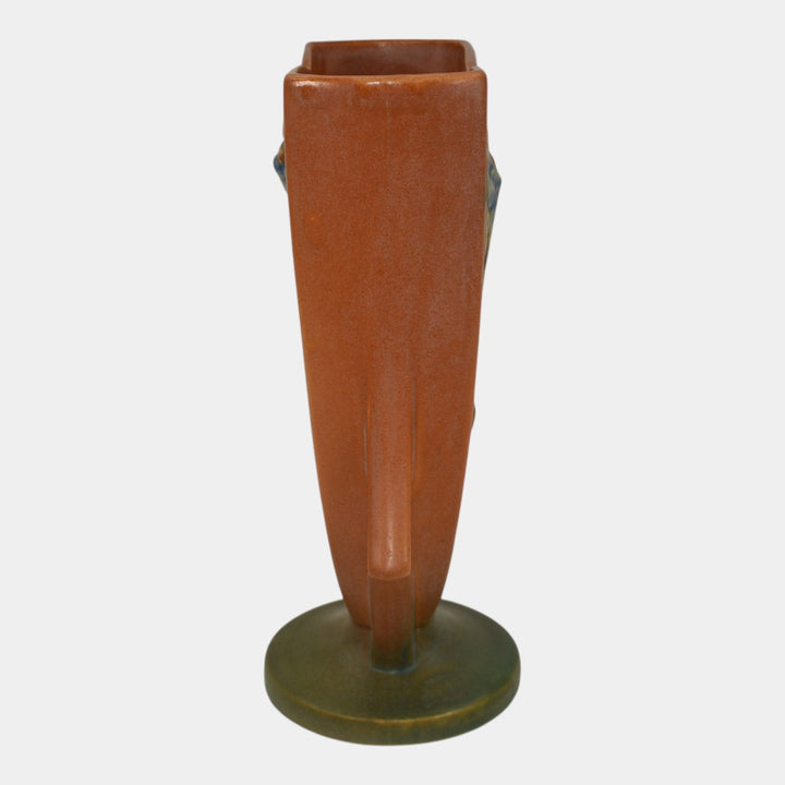 Roseville Columbine Brown 1941 Vintage Art Pottery Ceramic Vase 19-8