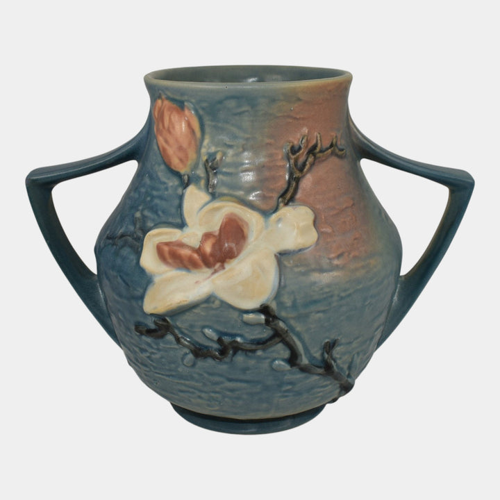 Roseville Magnolia Blue 1943 Vintage Mid Century Modern Art Pottery Vase 91-8