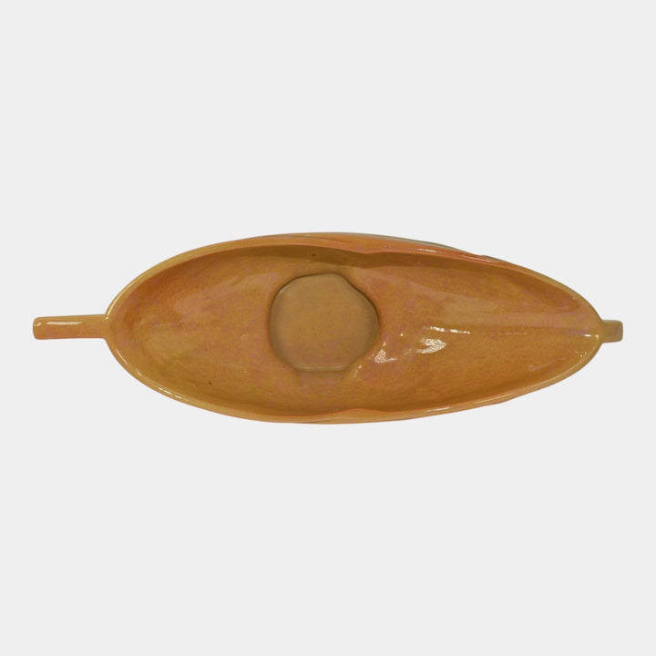Roseville Wincraft Orange 1948 Mid Century Modern Pottery Ceramic Bowl 228-12 - Just Art Pottery