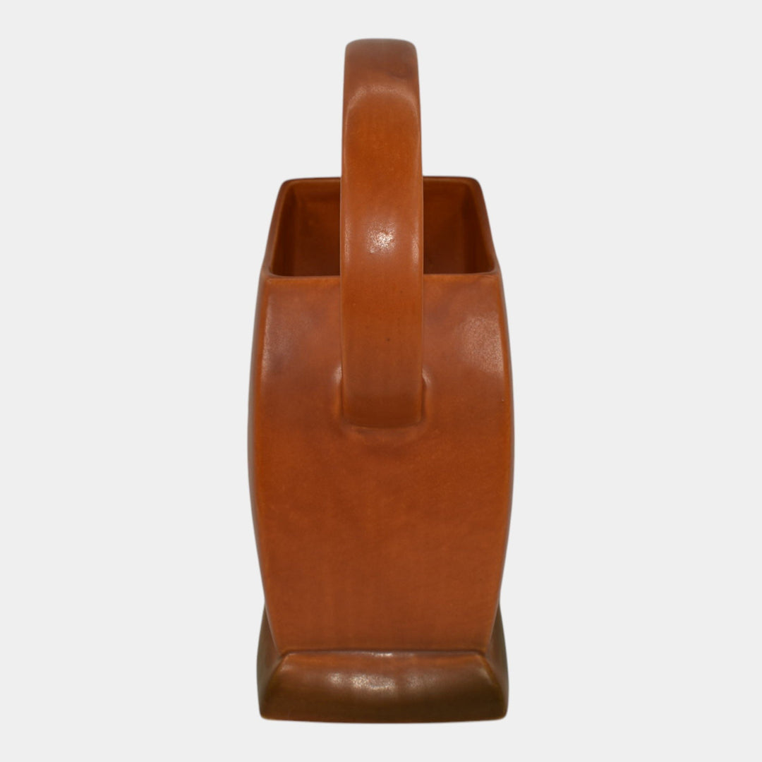 Roseville Silhouette Russet 1950 Mid Century Modern Ceramic Basket 710-10 - Just Art Pottery