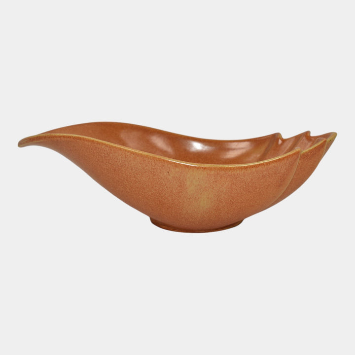 Roseville Capri Orange 1954 Vintage Mid Century Modern Pottery Bowl 529-9 - Just Art Pottery