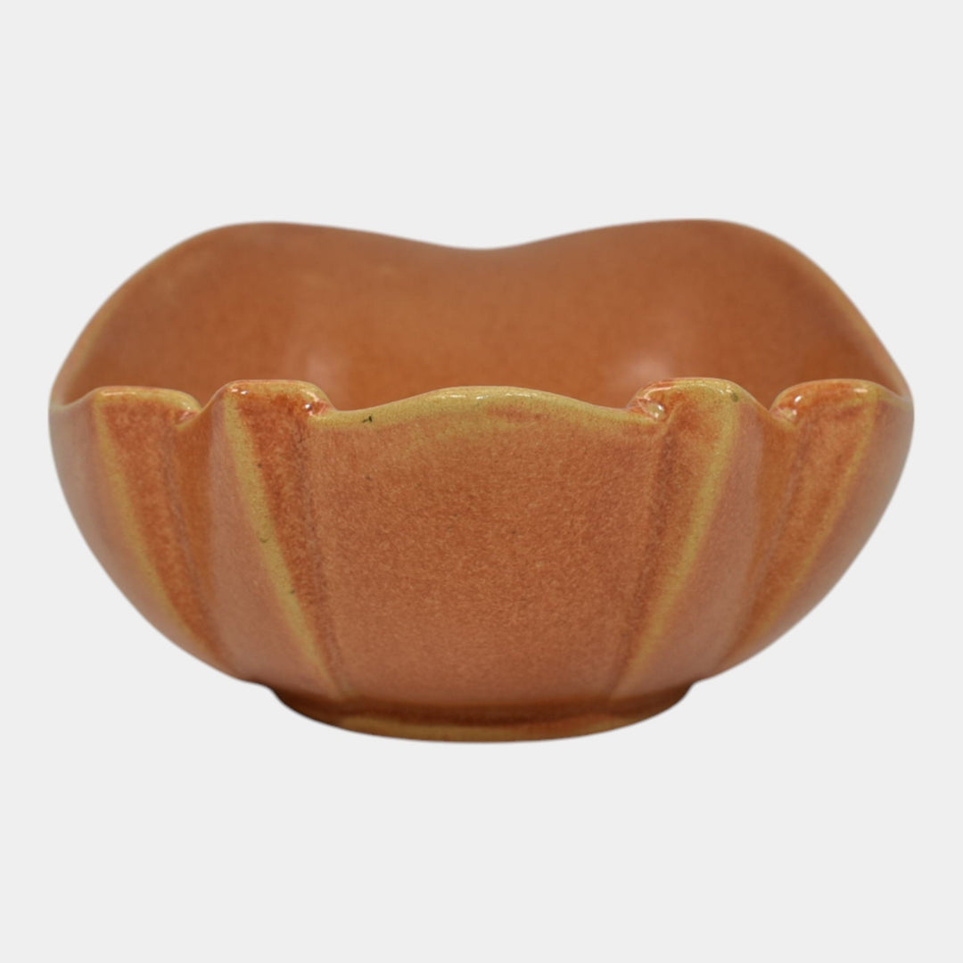 Roseville Capri Orange 1954 Vintage Mid Century Modern Pottery Bowl 529-9 - Just Art Pottery