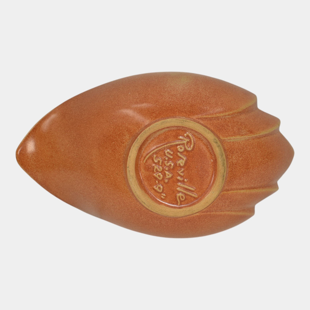 Roseville Capri Orange 1954 Vintage Mid Century Modern Pottery Bowl 529-9 - Just Art Pottery