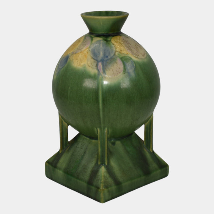 Roseville Futura Green 1928 Vintage Art Deco Pottery Balloons Globe Vase 404-8